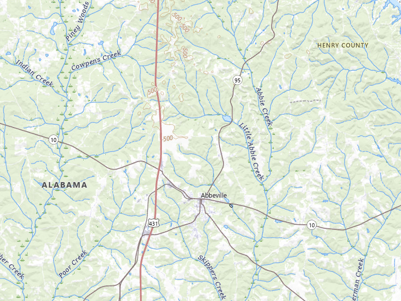 Radar-estimated hail-size map of the storm over Abbeville, AL on Apr 1, 2026