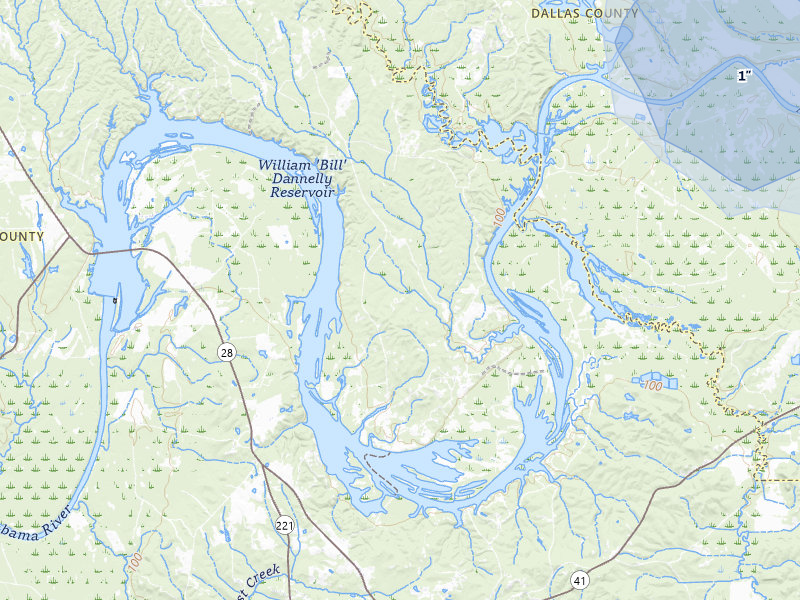 NEXRAD radar-signature map of the hail storm over Alberta, AL on Jul 10, 2026