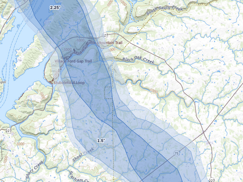 NEXRAD radar-signature map of the hail storm over Albertville, AL on Jun 1, 2026