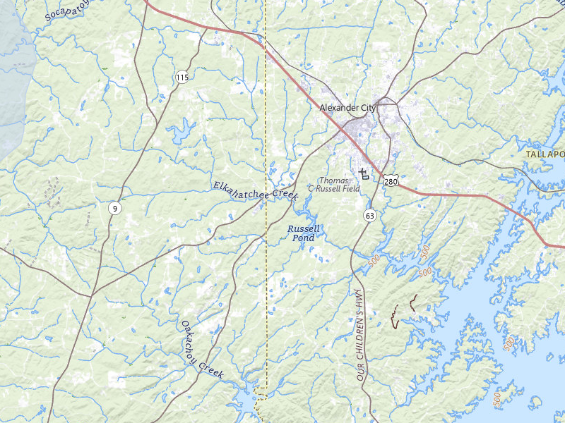 NEXRAD radar-signature map of the hail over Alexander City, AL
