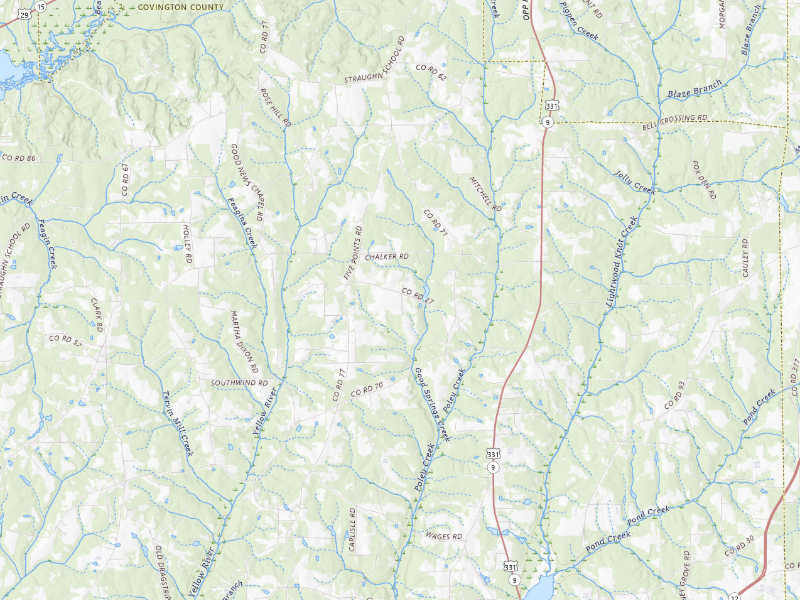 Radar-estimated hail-size map of the storm over Andalusia, AL on Jul 9, 2026