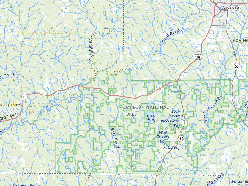 NEXRAD radar-signature map of the hail storm over Andalusia, AL on Jul 9, 2026
