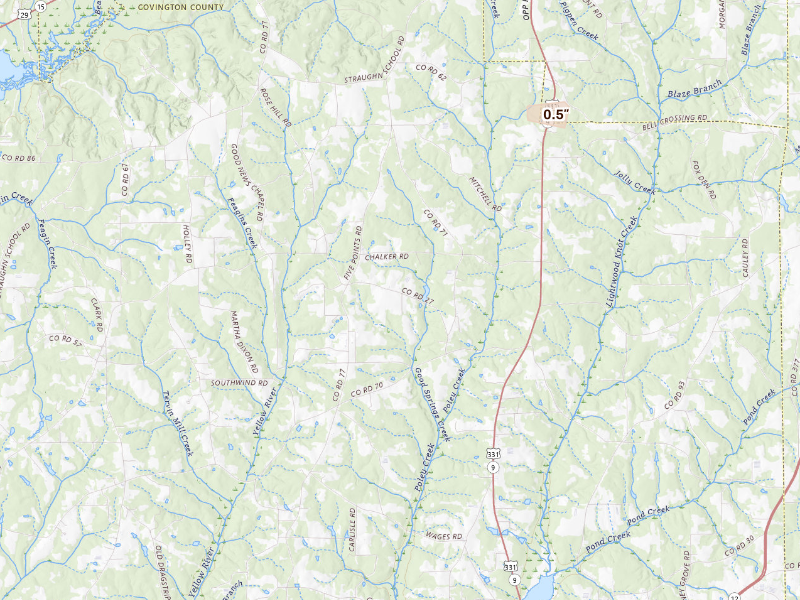 Radar-estimated hail-size map of the storm over Andalusia, AL
