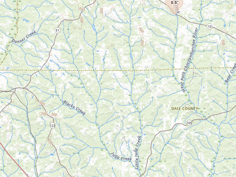Radar-estimated hail-size map of the storm over Ariton, AL on May 23, 2026