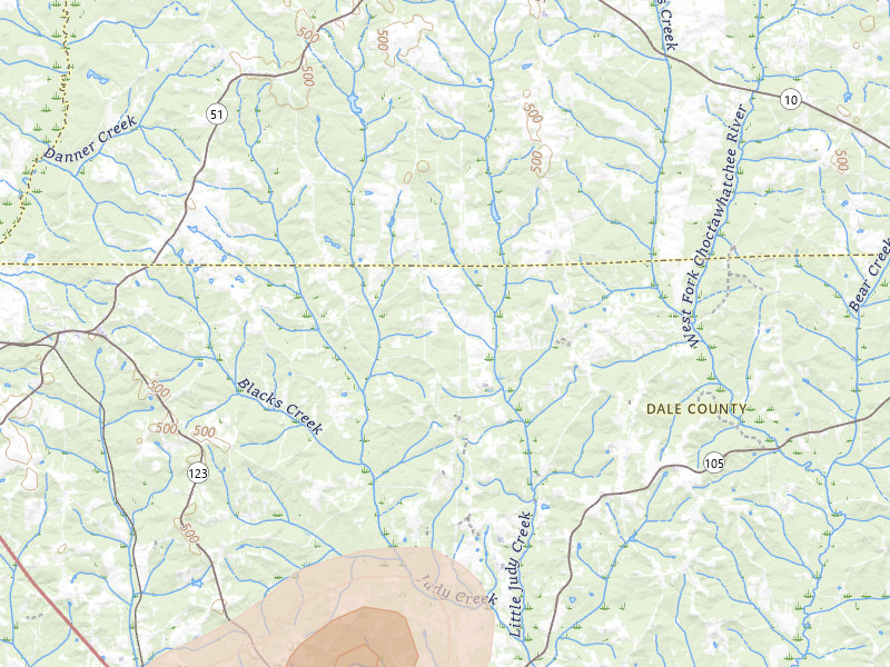 Radar-estimated hail-size map of the storm over Ariton, AL on Jun 30, 2026