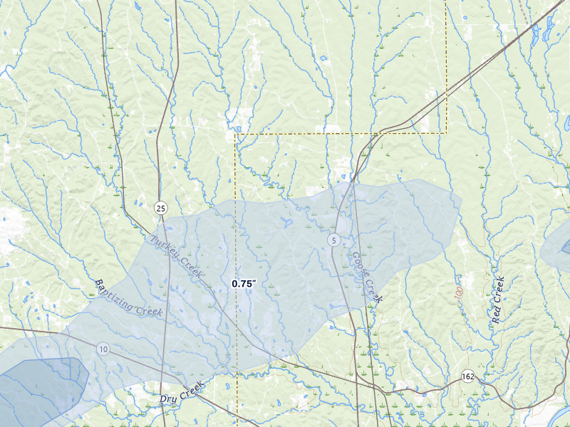 NEXRAD radar-signature map of the hail storm over Arlington, AL on May 6, 2026