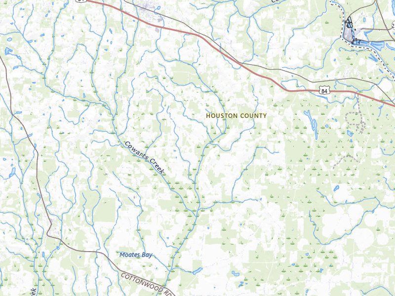 Radar-estimated hail-size map of the storm over Ashford, AL on Jul 7, 2026