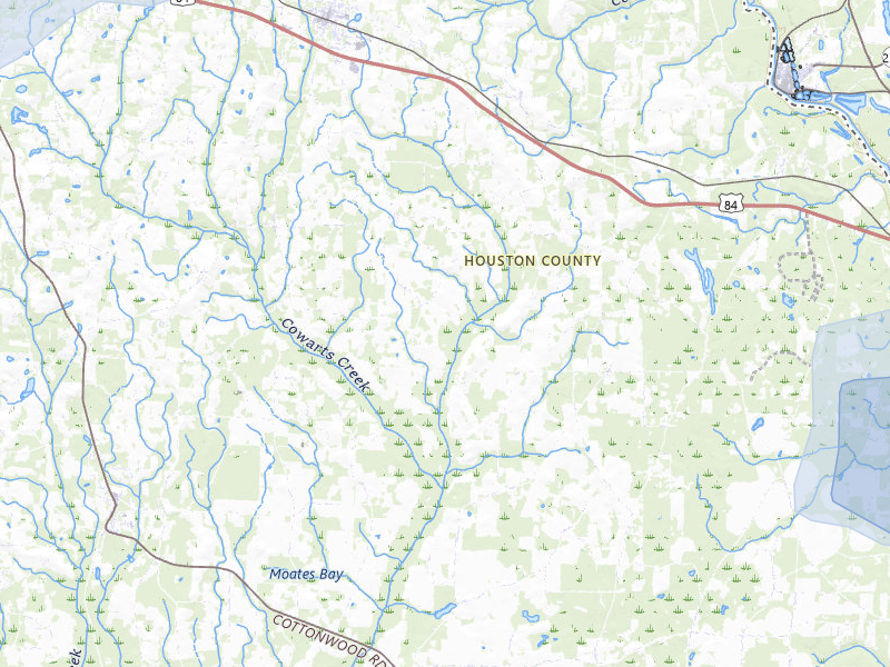 NEXRAD radar-signature map of the hail storm over Ashford, AL on Jul 7, 2026
