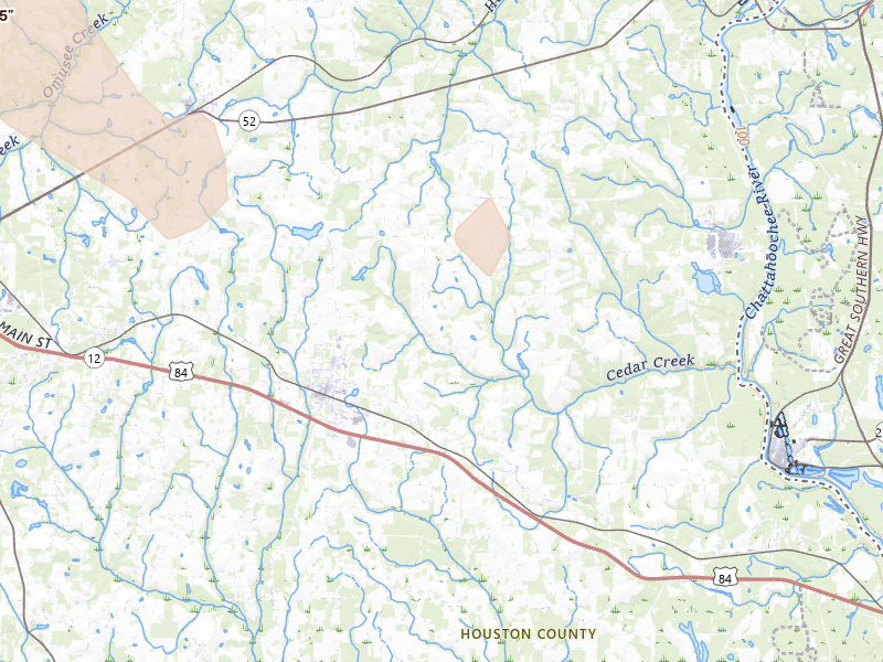 Radar-estimated hail-size map of the storm over Ashford, AL on Aug 21, 2026