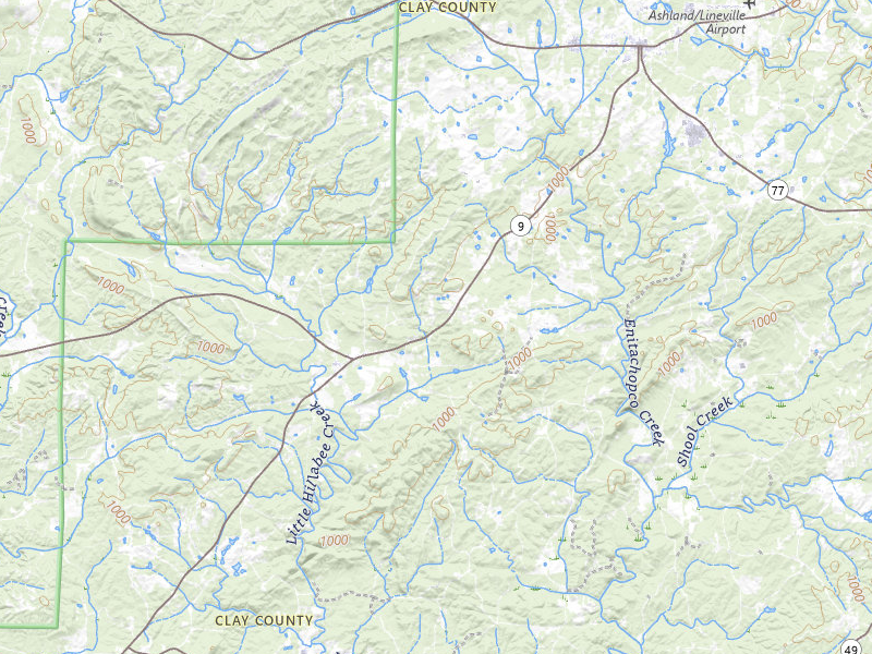 Radar-estimated hail-size map of the storm over Ashland, AL on Jul 5, 2026