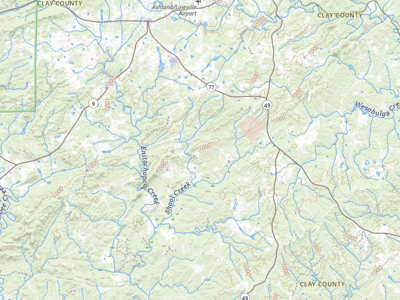 Radar-estimated hail-size map of the storm over Ashland, AL