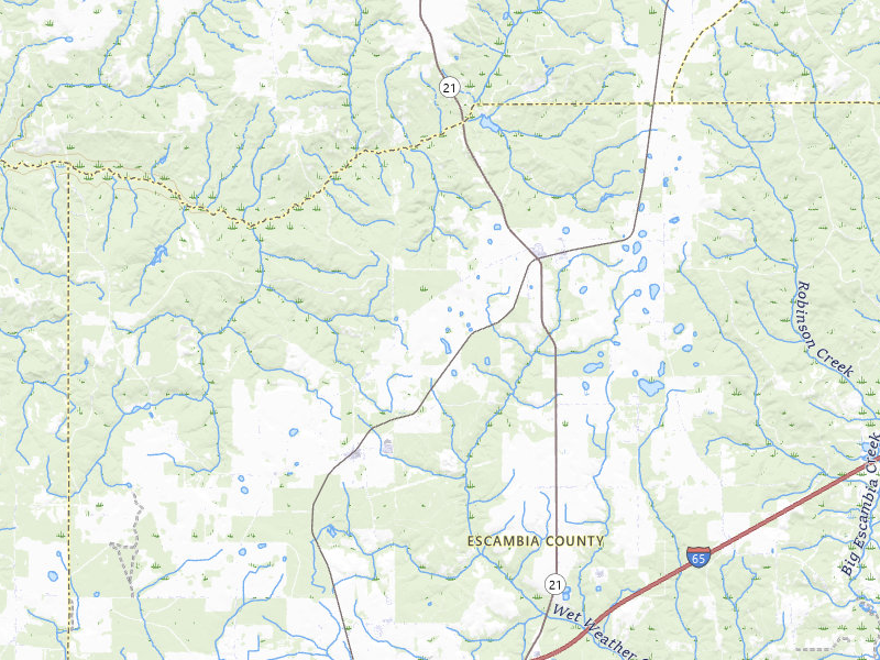 Radar-estimated hail-size map of the storm over Atmore, AL on Jul 19, 2026