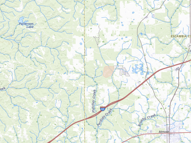 Radar-estimated hail-size map of the storm over Atmore, AL on Aug 7, 2026