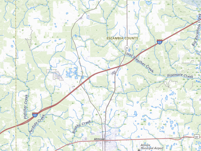 NEXRAD radar-signature map of the hail storm over Atmore, AL on Aug 21, 2026