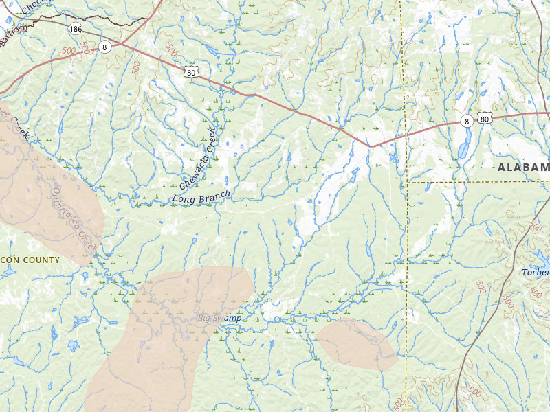 Radar-estimated hail-size map of the storm over Auburn, AL on May 6, 2026