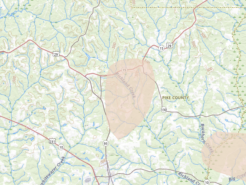 Radar-estimated hail-size map of the storm over Banks, AL
