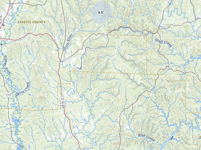 NEXRAD radar-signature map of the hail storm over Berry, AL on May 6, 2026