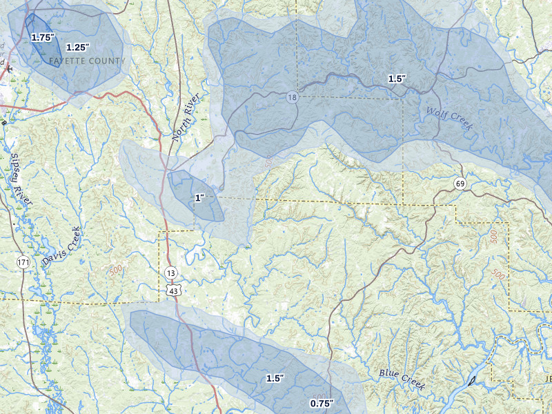 NEXRAD radar-signature map of the hail storm over Berry, AL on Jun 1, 2026