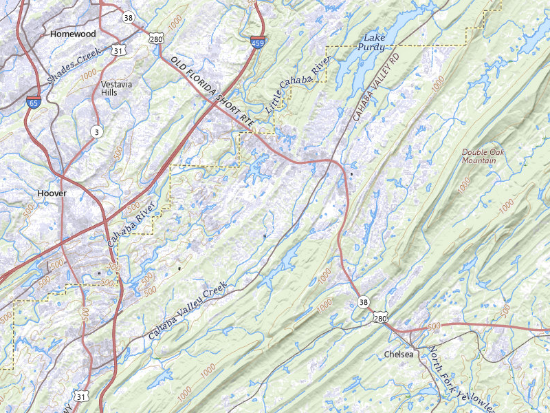 NEXRAD radar-signature map of the hail over Birmingham, AL