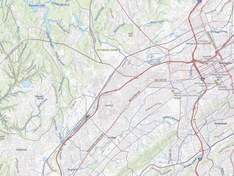 NEXRAD radar-signature map of the hail storm over Birmingham, AL on Aug 26, 2026