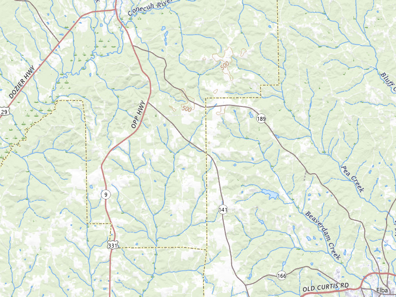 Radar-estimated hail-size map of the storm over Brantley, AL on Jul 10, 2026