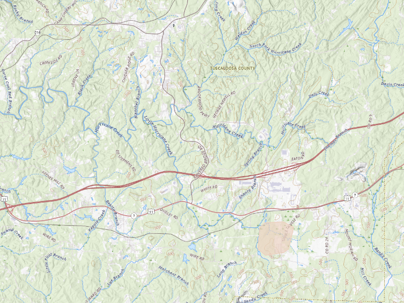 Radar-estimated hail-size map of the storm over Brookwood, AL
