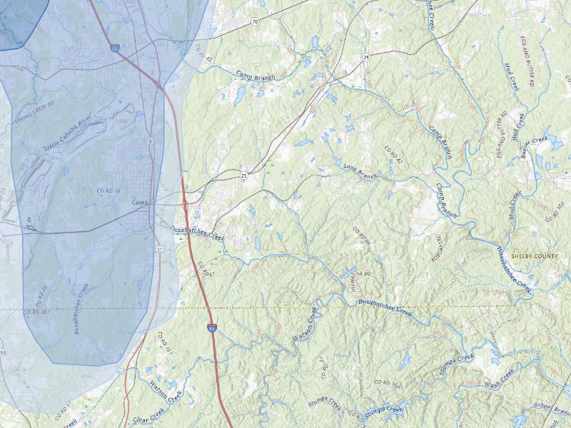 NEXRAD radar-signature map of the hail storm over Calera, AL on Sep 21, 2026