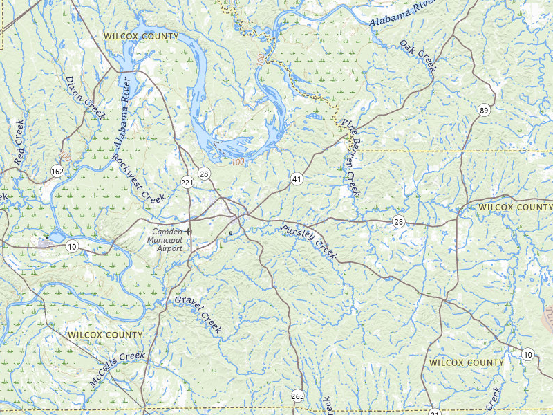 Radar-estimated hail-size map of the storm over Camden, AL on Jun 30, 2026