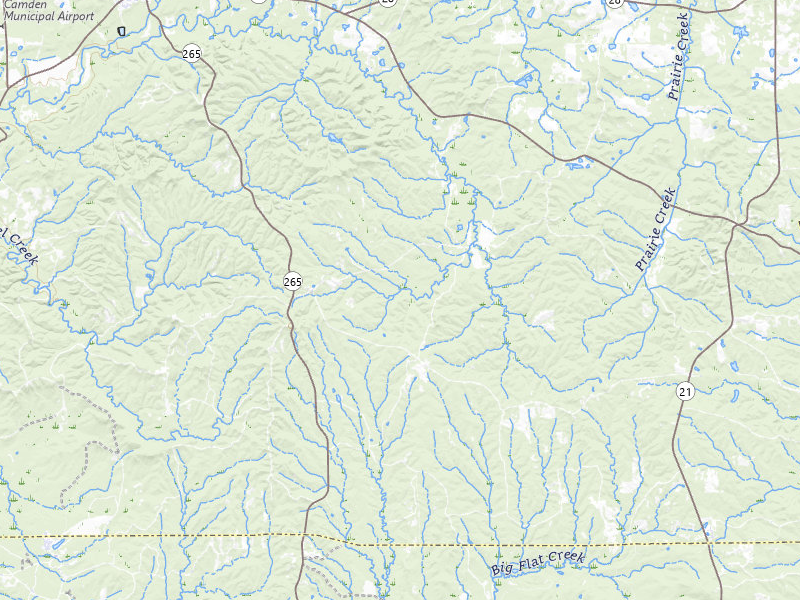 NEXRAD radar-signature map of the hail storm over Camden, AL on Jul 30, 2026
