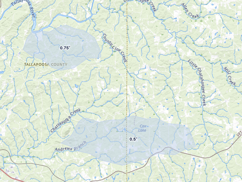 NEXRAD radar-signature map of the hail storm over Camp Hill, AL on Apr 28, 2026
