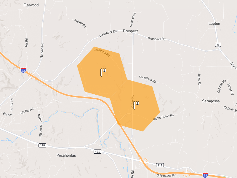Hail map of Carbon Hill, AL on Jun 1, 2026, hail up to 1"