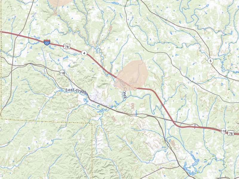 Radar-estimated hail-size map of the storm over Carbon Hill, AL on Aug 22, 2026