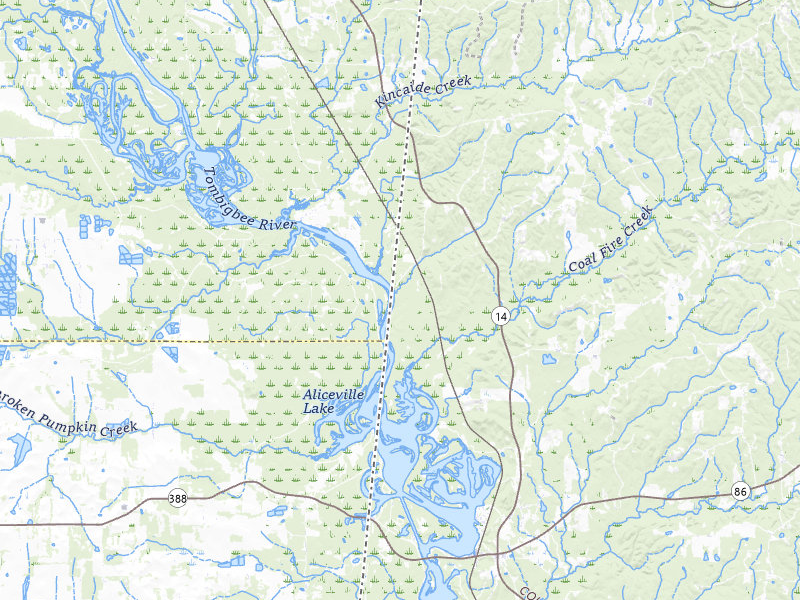 Radar-estimated hail-size map of the storm over Carrollton, AL