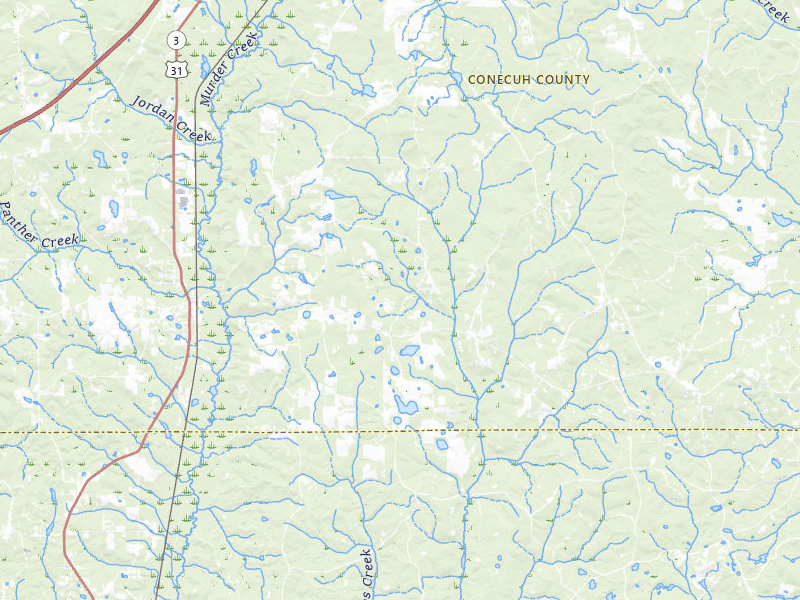 Radar-estimated hail-size map of the storm over Castleberry, AL on Jul 7, 2026