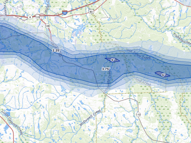 NEXRAD radar-signature map of the hail storm over Cecil, AL on May 6, 2026