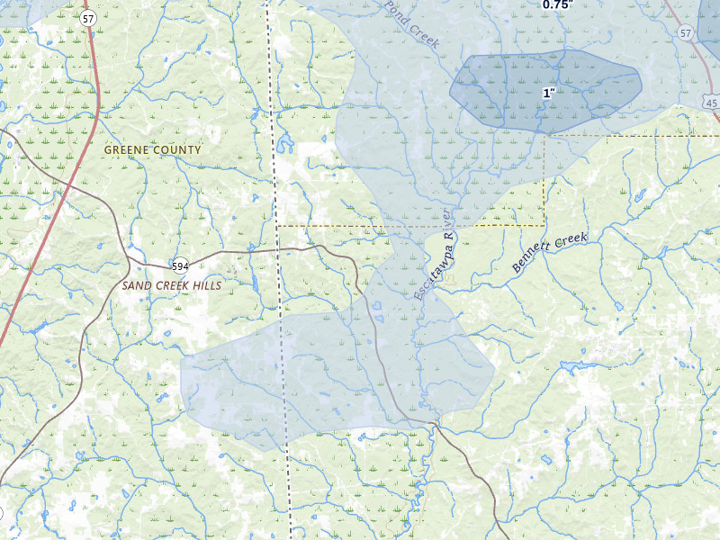 NEXRAD radar-signature map of the hail storm over Citronelle, AL on May 6, 2026