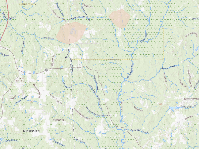Radar-estimated hail-size map of the storm over Citronelle, AL