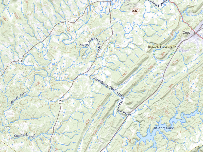 Radar-estimated hail-size map of the storm over Cleveland, AL on Jul 11, 2026