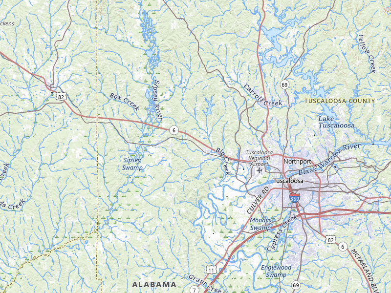 NEXRAD radar-signature map of the hail storm over Coker, AL on Apr 29, 2026