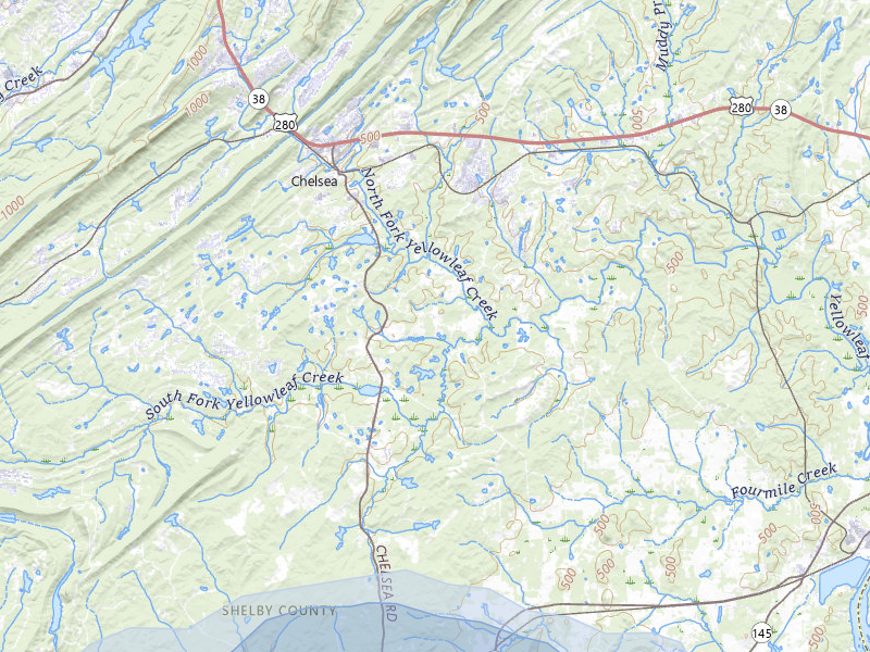 NEXRAD radar-signature map of the hail over Columbiana, AL