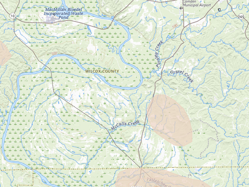 Radar-estimated hail-size map of the storm over Coy, AL on Aug 24, 2026