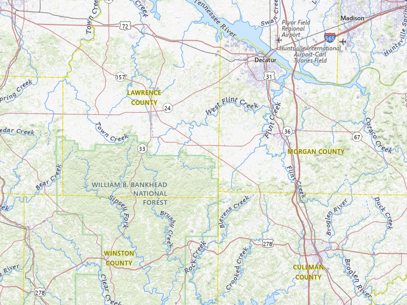 NEXRAD radar-signature map of the hail storm over Danville, AL on Apr 28, 2026