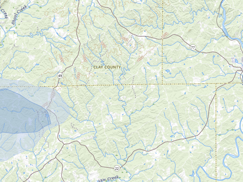 NEXRAD radar-signature map of the hail storm over Daviston, AL on Jul 9, 2026