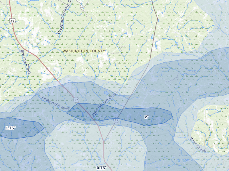 NEXRAD radar-signature map of the hail storm over Deer Park, AL on May 6, 2026