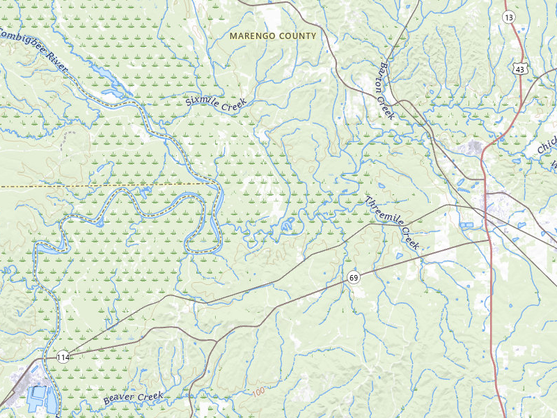 NEXRAD radar-signature map of the hail storm over Demopolis, AL on Aug 18, 2026