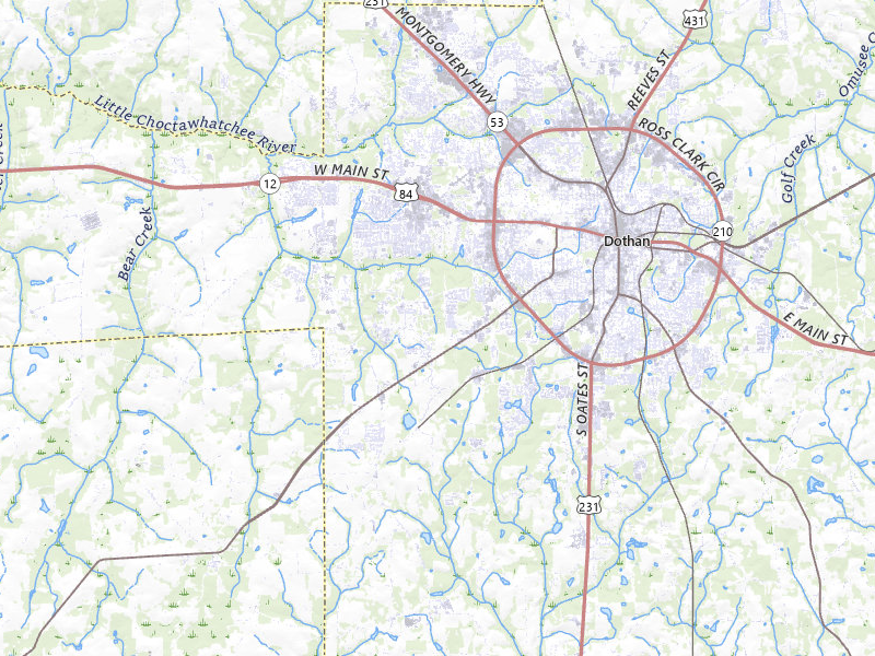 Radar-estimated hail-size map of the storm over Dothan, AL on May 23, 2026