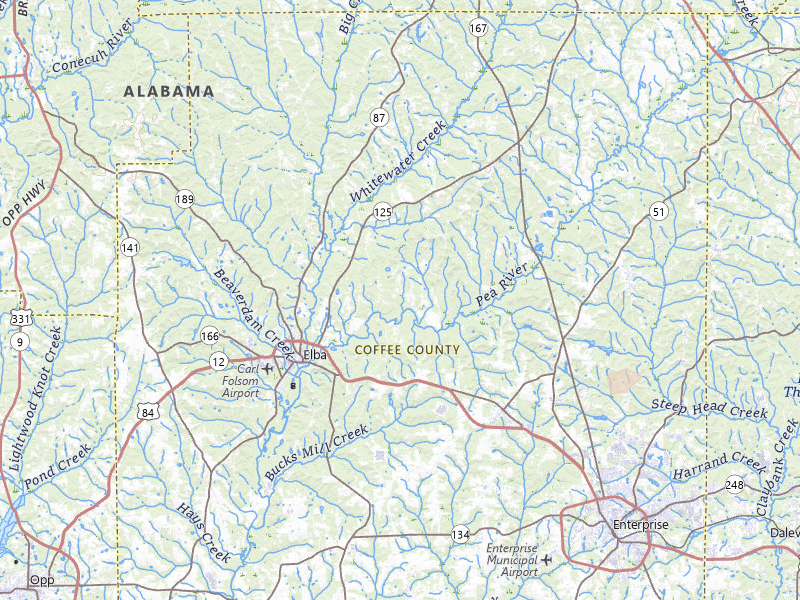 Radar-estimated hail-size map of the storm over Elba, AL on Jun 30, 2026