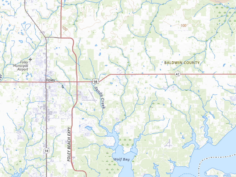 Radar-estimated hail-size map of the storm over Elberta, AL on Jun 24, 2026