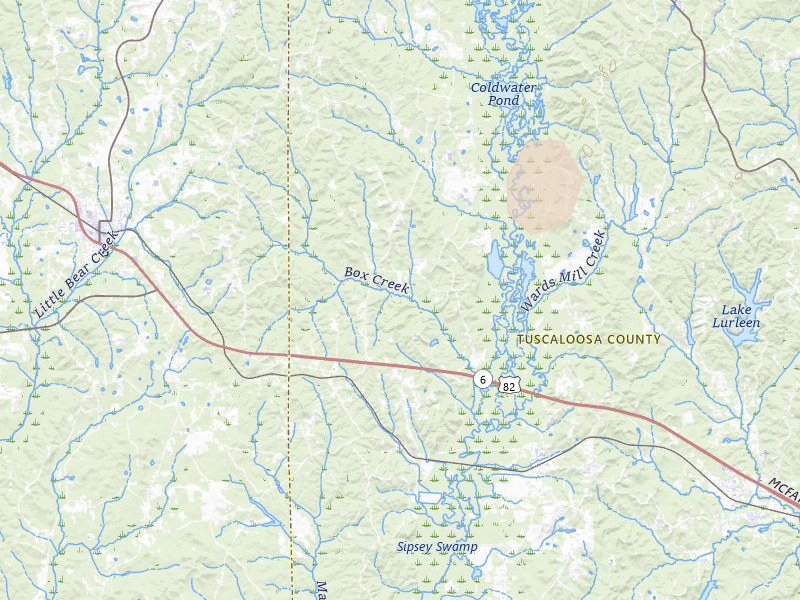Radar-estimated hail-size map of the storm over Elrod, AL