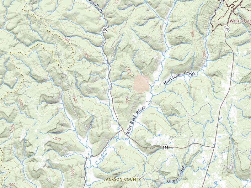 Radar-estimated hail-size map of the storm over Estillfork, AL on Aug 6, 2026